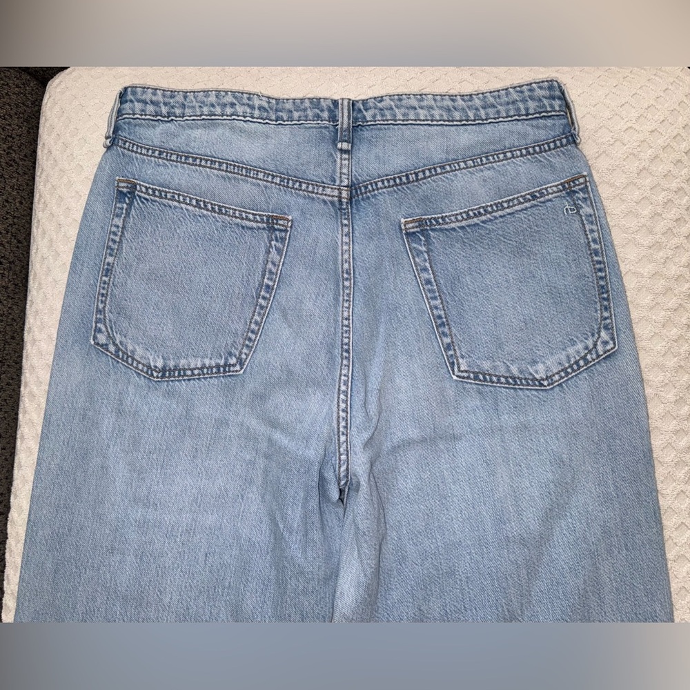 rag & bone Lori Mid Rise Wide Leg Rhinestone Denim Jean Light Wash Jewel Size 28 - Picture 7 of 14